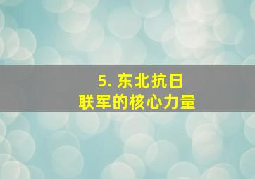 5. 东北抗日联军的核心力量